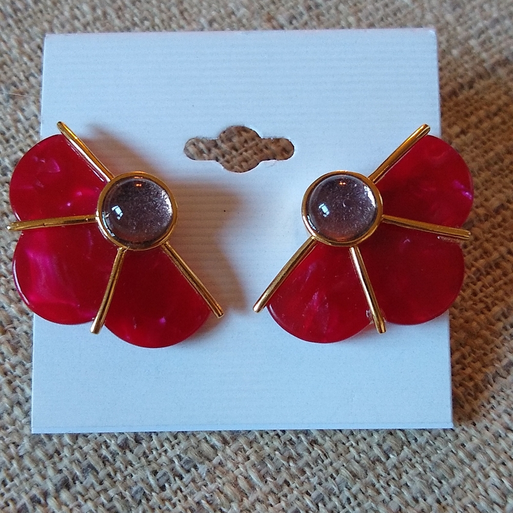 Lele Sadoughi Half Medallion Earrings -- sample nwot